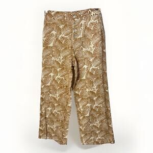 Marc New York Wide Leg Linen Pants Beige Tropical Coconutgirl Resort Womens Med